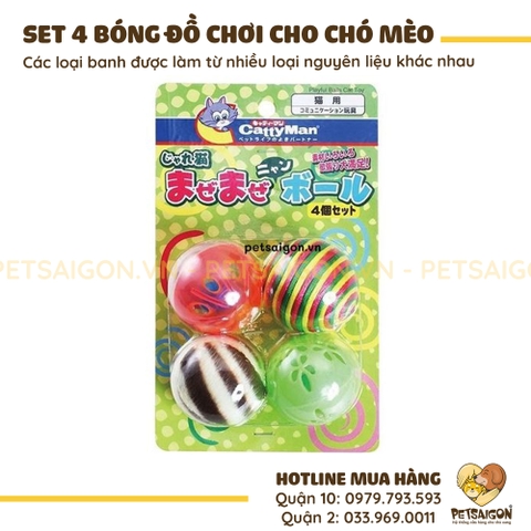 Đồ Chơi Cho Chó Mèo Set Bóng Nhiều Màu