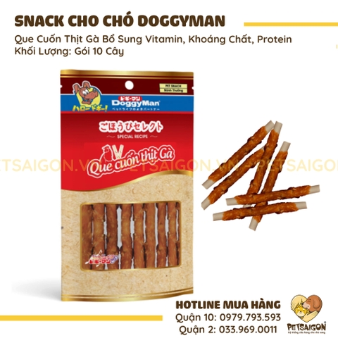 Snack Doggyman Que Cuốn Thịt Gà Cho Chó