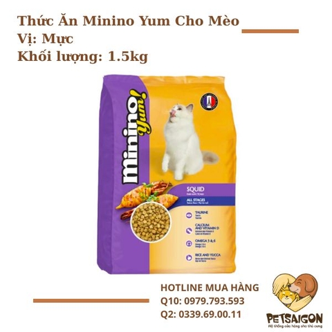 Thức Ăn Minino Yum Cho Mèo Vị Mực