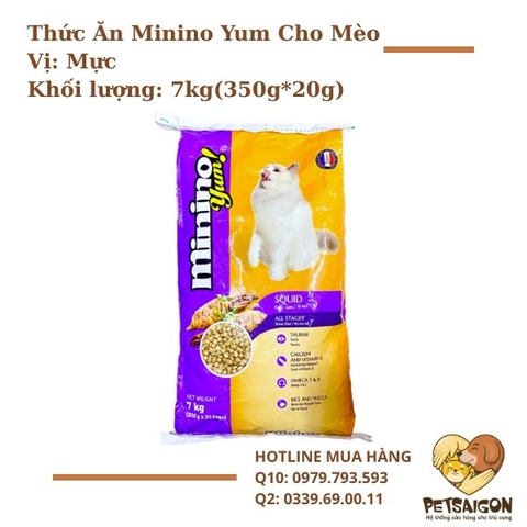 Thức Ăn Minino Yum Cho Mèo Vị Mực