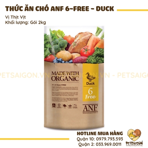 Thức Ăn Cho Chó ANF 6 Free Hữu Cơ Vị Thịt Vịt