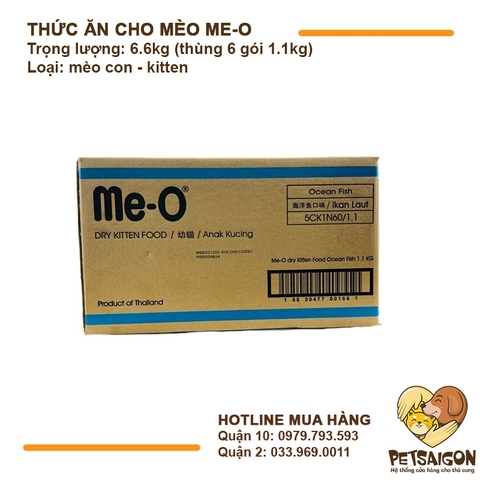 Thức Ăn Cho Mèo Con Dưới 12 Tháng Me-O Kitten Vị Cá Biển