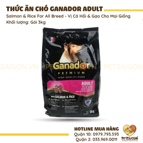 Thức Ăn Cho Chó Trưởng Thành Ganador Adult Vị Cá Hồi