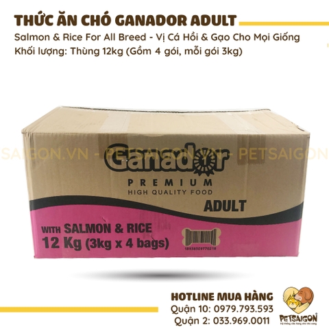 Thức Ăn Cho Chó Trưởng Thành Ganador Adult Vị Cá Hồi