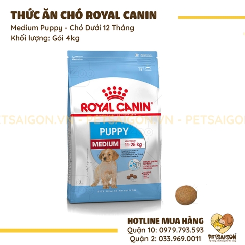 Thức Ăn Cho Chó Giống Trung Dưới 12 Tháng Royal Canin Medium Puppy