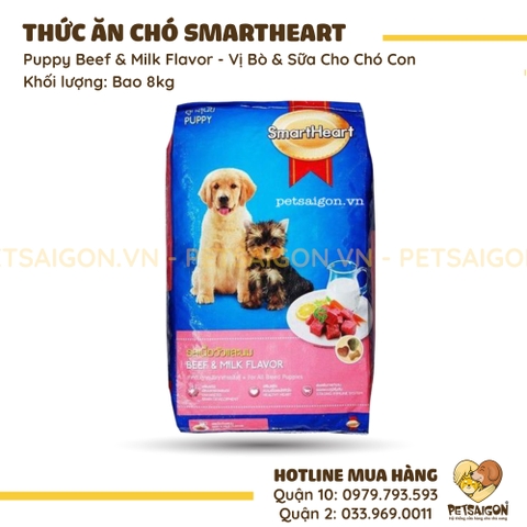 Thức Ăn Cho Chó Con Smartheart Puppy Vị Thịt Bò & Sữa