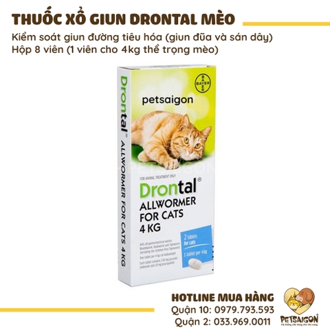 Thuốc Sổ Giun Cho Mèo Drontal