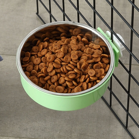 Tô Ăn Cho Chó Mèo Bằng Inox Đơn Gắn Chuồng