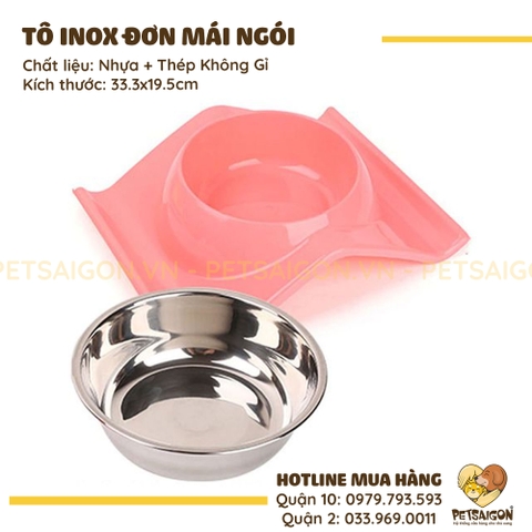 Tô Ăn Cho Chó Mèo Bằng Inox Hình Mái Ngói