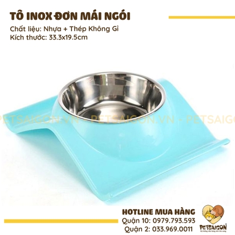 Tô Ăn Cho Chó Mèo Bằng Inox Hình Mái Ngói