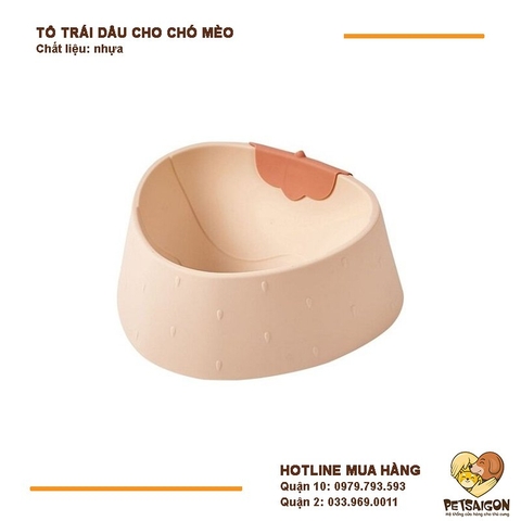 Tô Cho Chó Mèo Hình Trái Dâu