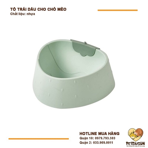 Tô Cho Chó Mèo Hình Trái Dâu