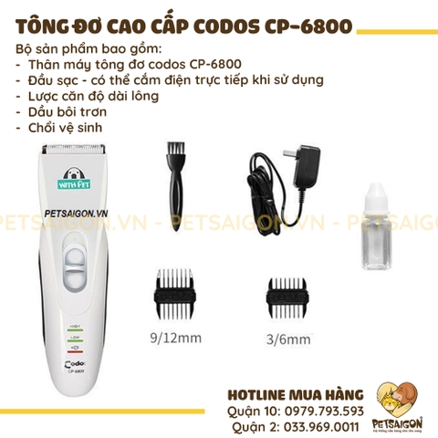 Tông Đơ Cho Chó Mèo Codos CP-6800 Cao Cấp