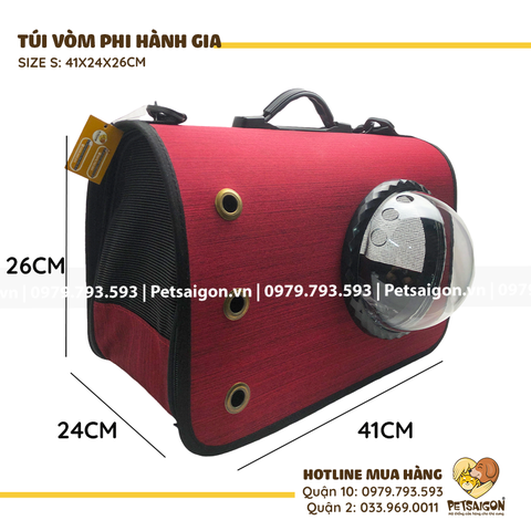 Túi Vận Chuyển Chó Mèo - Túi Vòm Phi Hành Gia (Kèm Vòm Nhựa + Lưới Phẳng)