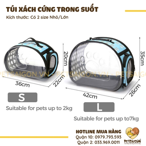 Túi Xách Cho Chó Mèo Trong Suốt