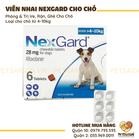 Viên Nhai NexGard Trị Ve, Bọ Chét & Ghẻ Cho Chó