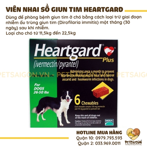 Viên Nhai Sổ Giun Tim Heart-Gard Cho Chó - Petsaigon