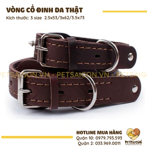 Vòng Cổ Cho Chó Bằng Da Đính Đinh