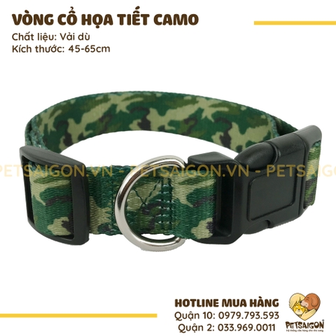 Vòng Cổ Cho Chó Mèo Họa Tiết Camo