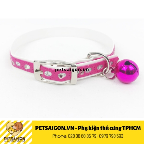 Vòng Cổ Cho Chó Mèo Kim Tuyến Có Chuông