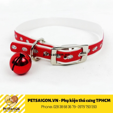 Vòng Cổ Cho Chó Mèo Kim Tuyến Có Chuông