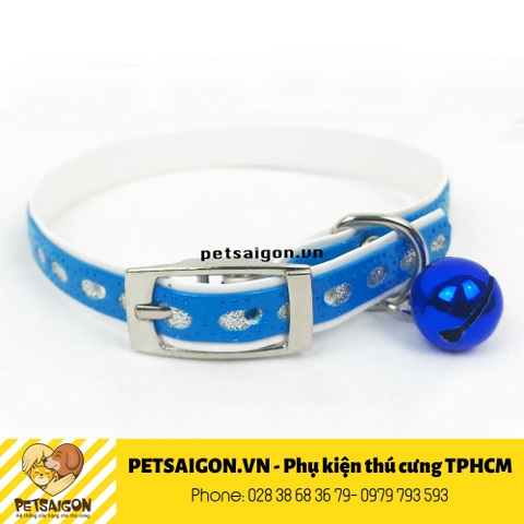 Vòng Cổ Cho Chó Mèo Kim Tuyến Có Chuông