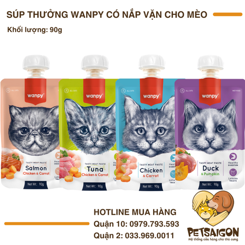Súp Thưởng Wanpy Nắp Vặn Cho Mèo