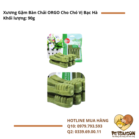 Xương Gặm Bàn Chải ORGO Cho Chó Gói 90G