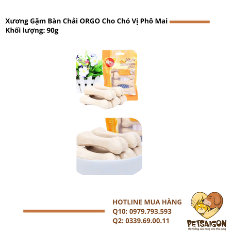 Xương Gặm Bàn Chải ORGO Cho Chó Gói 90G