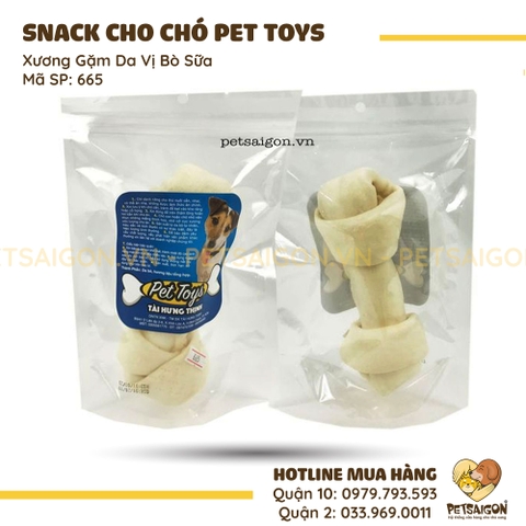 Xương Cho Chó Gặm Bằng Da Bò Vị Sữa