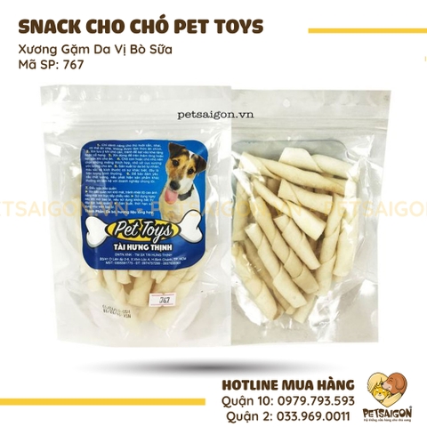 Xương Cho Chó Gặm Bằng Da Bò Vị Sữa