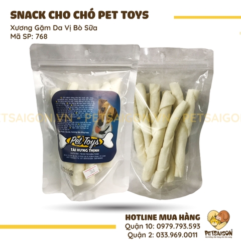 Xương Cho Chó Gặm Bằng Da Bò Vị Sữa