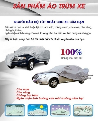 Áo trùm xe 7 chỗ lớn, loại dày, chống thấm nước Size YXLD