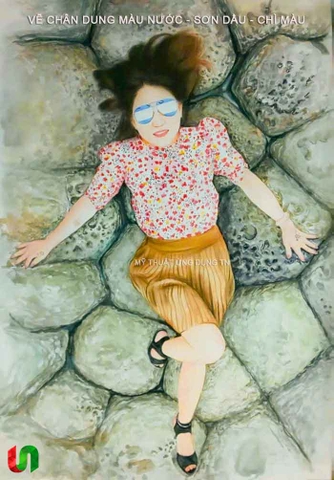 Tranh Vẽ Chân Dung Màu Nước - Vẽ Chân Dung tại Hà Nội, Tp.HCM