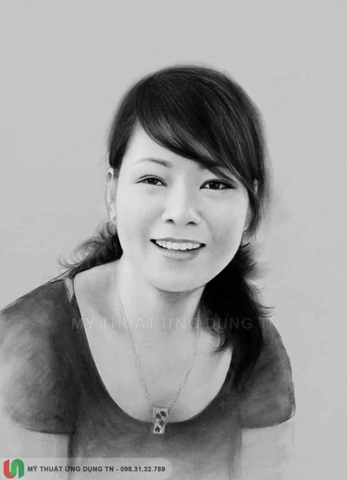 Tranh Chân Dung Tặng Mẹ - Bà - Cô - Chị-Sếp Nữ