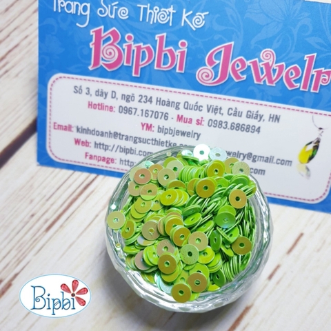 Kim sa 4mm phẳng xà cừ xanh cốm