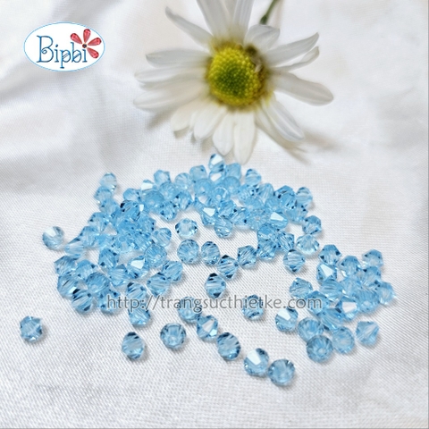 Pha lê Preciosa 4mm màu xanh dương nhạt (aqua bohemian)