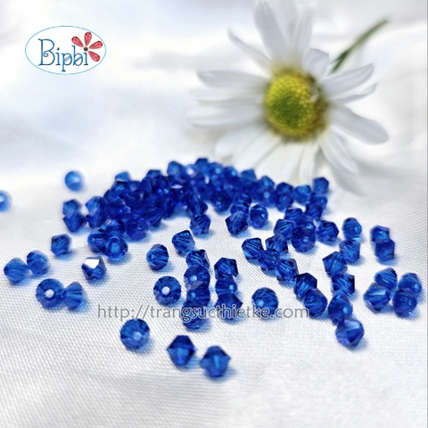Pha lê Preciosa 4mm màu xanh biển đậm (capri bue)