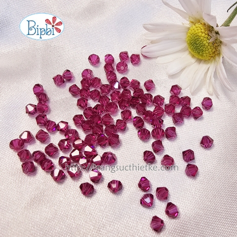Pha lê Preciosa 4mm màu hồng sen (fuchsia)
