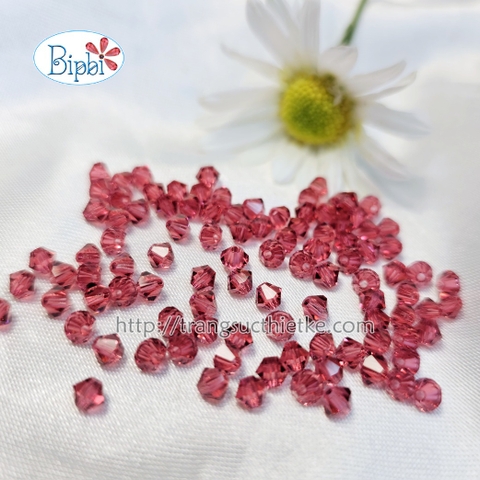 Pha lê Preciosa 4mm màu hồng cafe (indian pink)