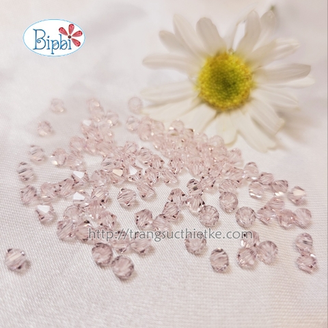 Pha lê Preciosa 4mm màu hồng (light rose)