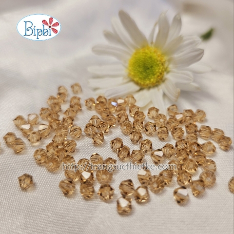 Pha lê Preciosa 4mm màu nâu vàng (colorado topaz)