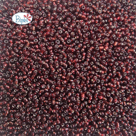 Cườm TQ đỏ đậm silverline 2mm