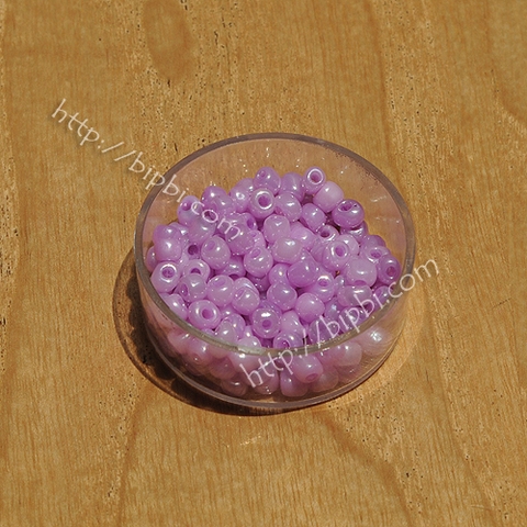 Cườm TQ tím hồng ceylon size 4mm