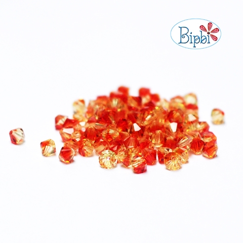 Pha lê Preciosa 4mm màu vàng lửa fire opal