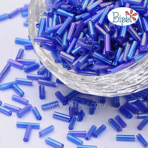 Cườm TQ khúc dài màu xanh biển AB size 2x6mm