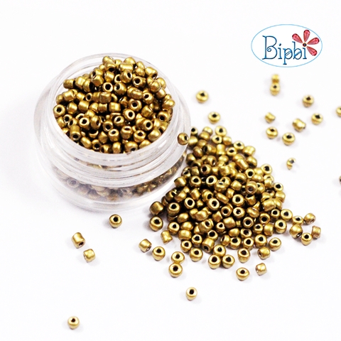 Hạt cườm TQ vàng gold 2mm