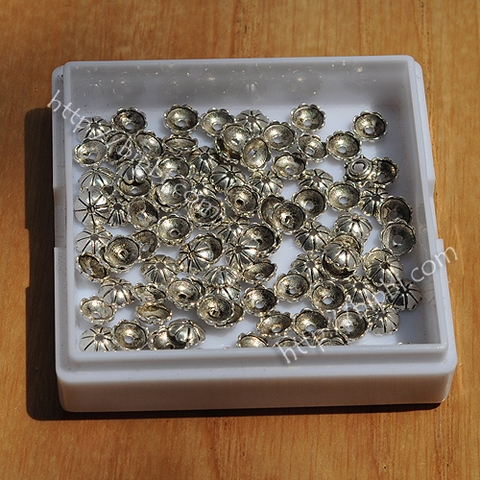 Mũ hoa bạc bali size 6mm