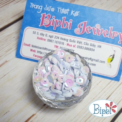 Kim sa cong 6mm trắng sữa