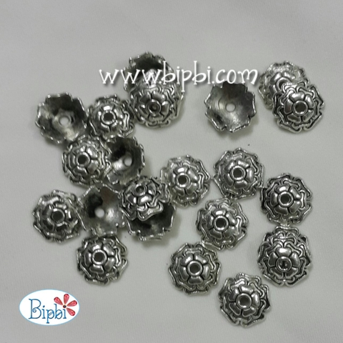 Mũ hoa bạc bali size 9mm
